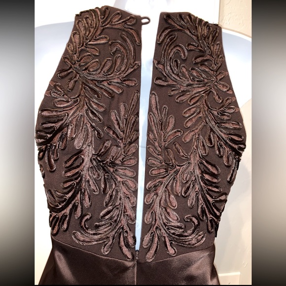 Vintage 90’s Carmen Marc Valvo Chocolate Brown Formal Dress - Picture 5 of 9